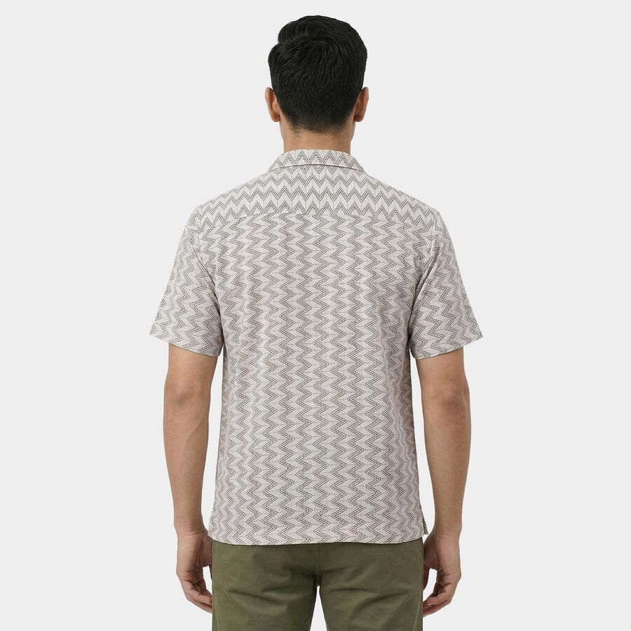 Men's Beige Spread Collar Casual Shirt, Beige, large