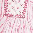 Girls Bright Pink and White Embroidered Tie-Dye Fusion Set, ऑफ व्हाइट, small image number null