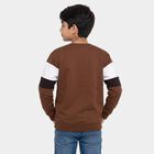 Boys' Brown Crew Neck Pullover Sweatshirt, Brown, small