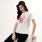 Ladies' Round Neck T-Shirt, Off White, small