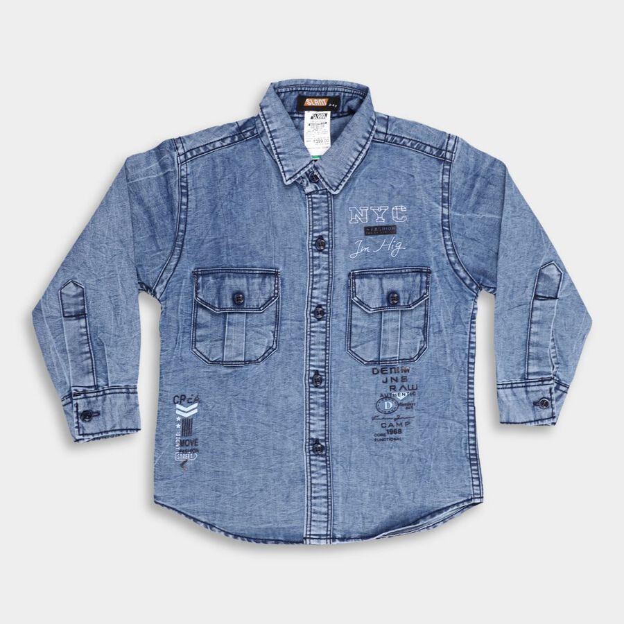 Boys' Casual Shirt, Light Blue, large image number null