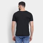 Men's Round Neck Half Sleeves T-Shirt, काला, small