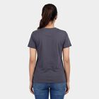 Ladies' Round Neck T-Shirt, गहरा ग्रे, small