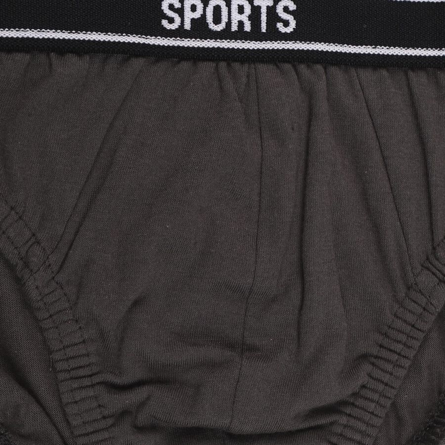 Boys' Charcoal Black Regular Fit Sports Briefs, गहरा ग्रे, large image number null