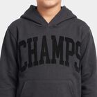 Boys' Dark Grey Hoodie Neck Graphic Print Sweatshirt, Dark Grey, small