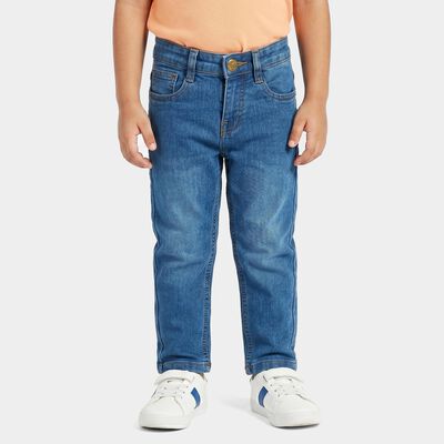 Boys Blue Straight Fit Washed Jeans
