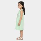 Girls' Mint Green A-Line Butterfly Printed Sleeveless Frock, Light Green, small
