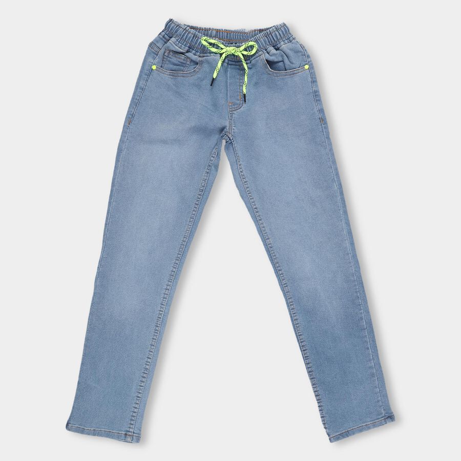 Boys' Light Blue Slim Fit Basic Wash Jeans, Light Blue, large image number null