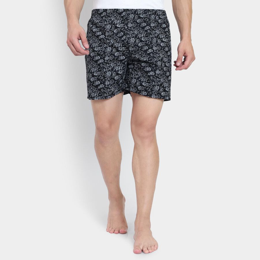 Men's 100% Cotton Boxers , काला, large