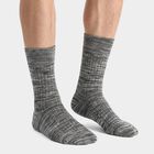 Men's Crew Length Pack of 2 Socks ( Grey, Black ), Black, small
