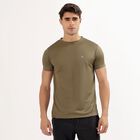 Men's Khaki Crew Neck Slim Fit T-Shirt, Khaki, small image number null