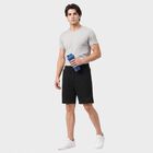 Men's Black Regular Fit Drawstring Bermuda Shorts, काला, small