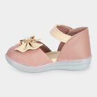 Girls' Peach Velcro Strap Embellished Sandals, Peach, small