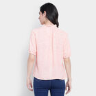 All Over Print Elbow Sleeve Top, Peach, small image number null