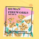 Girls Bright Yellow Cotton Round Neck Casual T-Shirt, पीला, small image number null