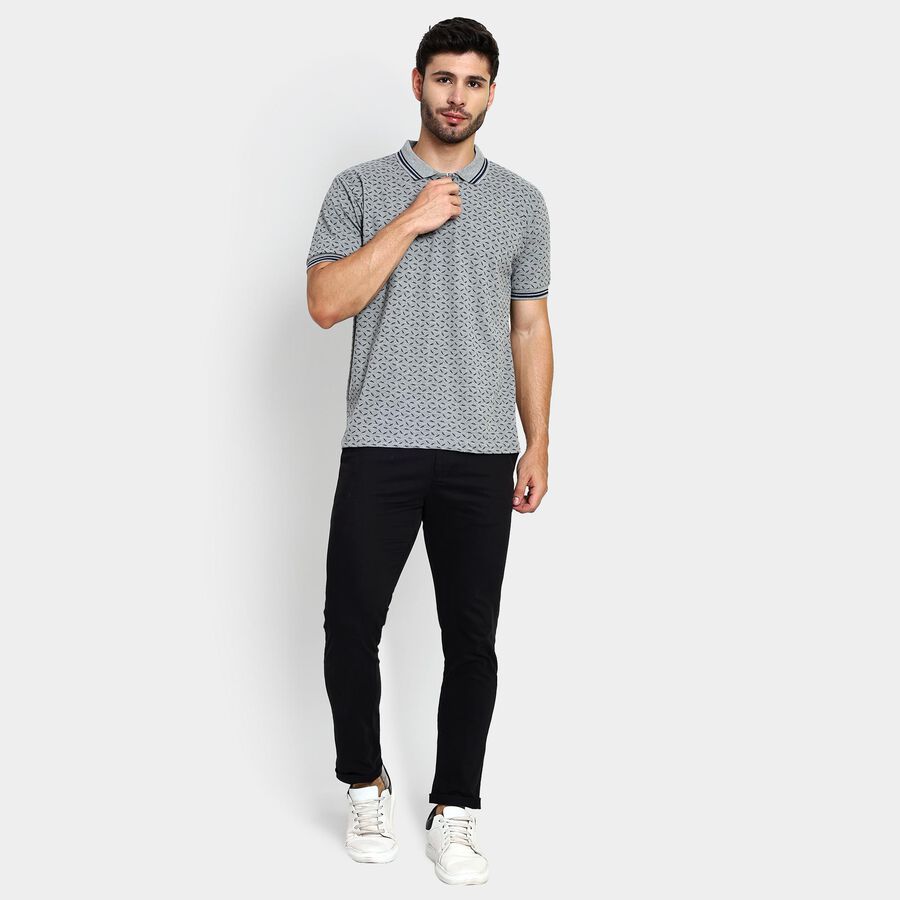 Men's Collared Half Sleeves T-Shirt , मिश्रित हल्का ग्रे, large image number null
