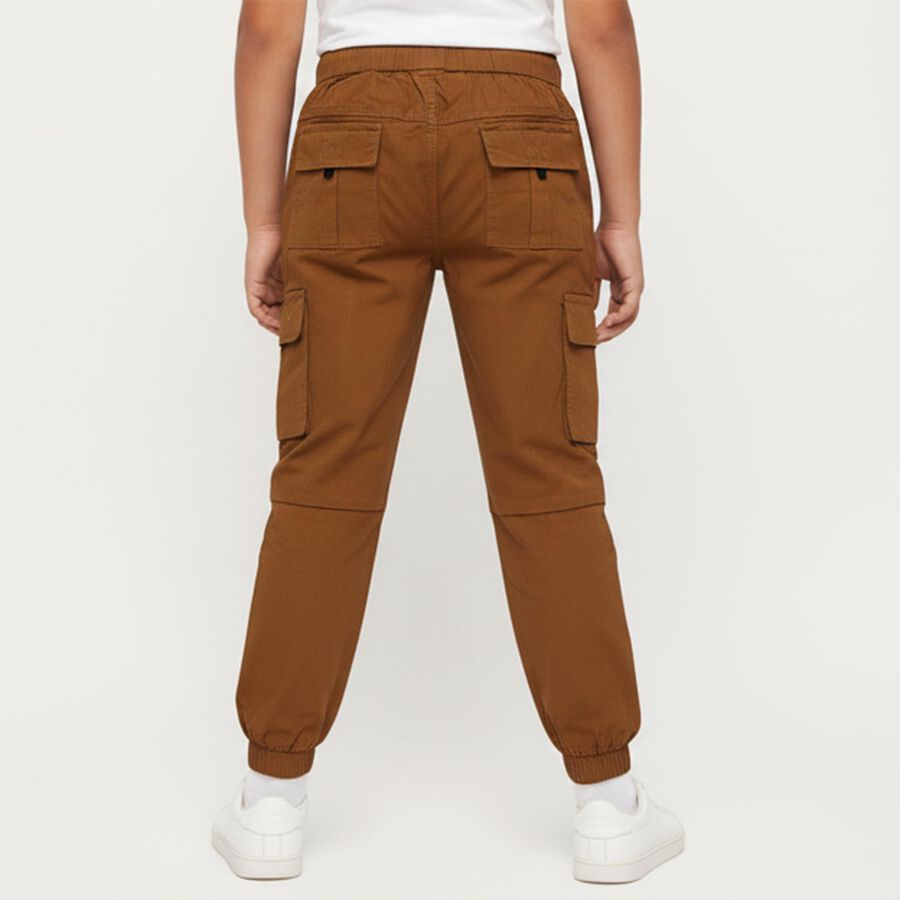 Boys' 100% Cotton Trouser, भूरा, large image number null
