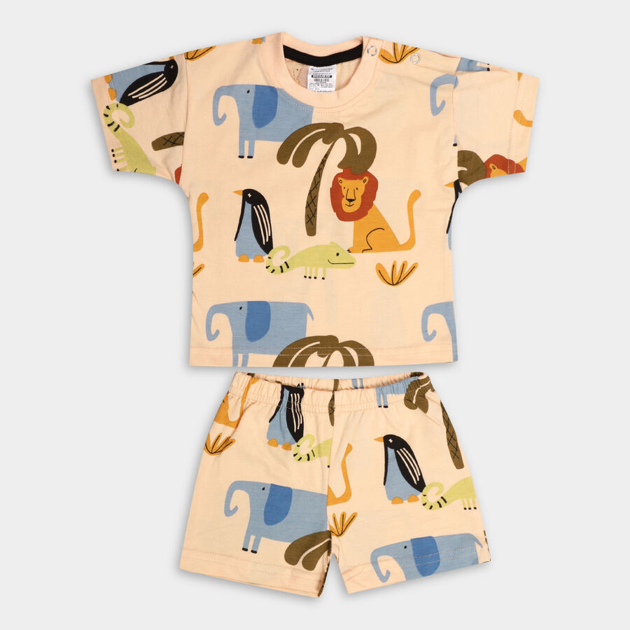Infant Boy's Cotton Baba Suit, Beige, large image number null