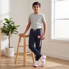 Boys Navy Blue Jogger Fit Side Tape Pyjama, नेवी ब्लू, small
