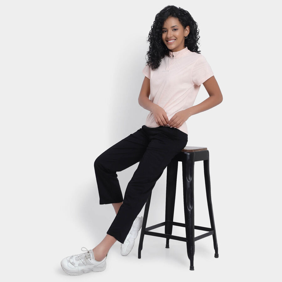 Solid Round Neck T-Shirt, Peach, large image number null