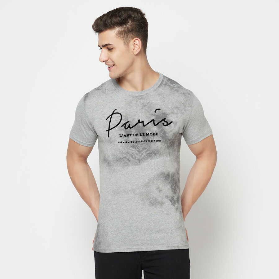 Round Neck T-Shirt, Melange Mid Grey, large image number null