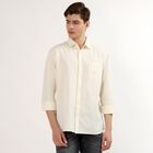 Men's Off-White Classic Collar Casual Shirt, ऑफ व्हाइट, small