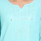 Ladies' 100% Cotton Kurta, Aqua, small image number null