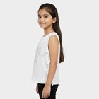 Girls' Snow White Crew Neck Casual T-Shirt, White, small