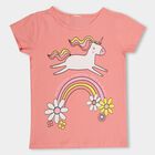 Girls' 100% Cotton T-Shirt, Pink, small