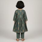 Girls Soft Lavender Purple Embroidered Top and Pant Fusion Set, हल्का हरा, small image number null