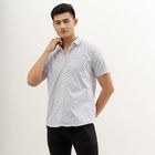 Men's Snow White Cotton Regular Collar Casual Shirt, White, small image number null