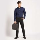 Solid Regular Collar Formal Shirt, Navy Blue, small image number null