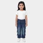Girls' Light Blue Straight Fit Side Bow Detail Jeans, Light Blue, small
