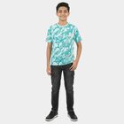 Boys Light Blue Cotton Round Neck Casual T-Shirt, हल्का नीला, small