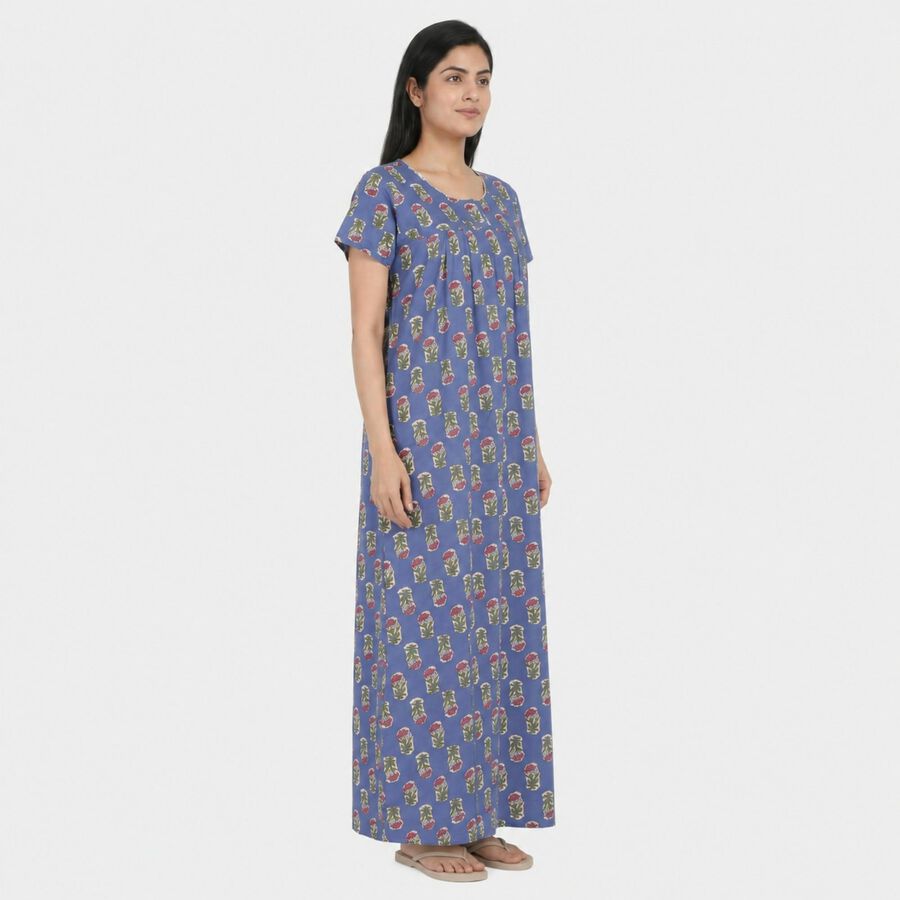 Women's Blue Nighty, Mid Blue, large