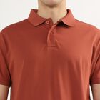 Men's Rust Polo Collar Casual T-Shirt, Rust, small