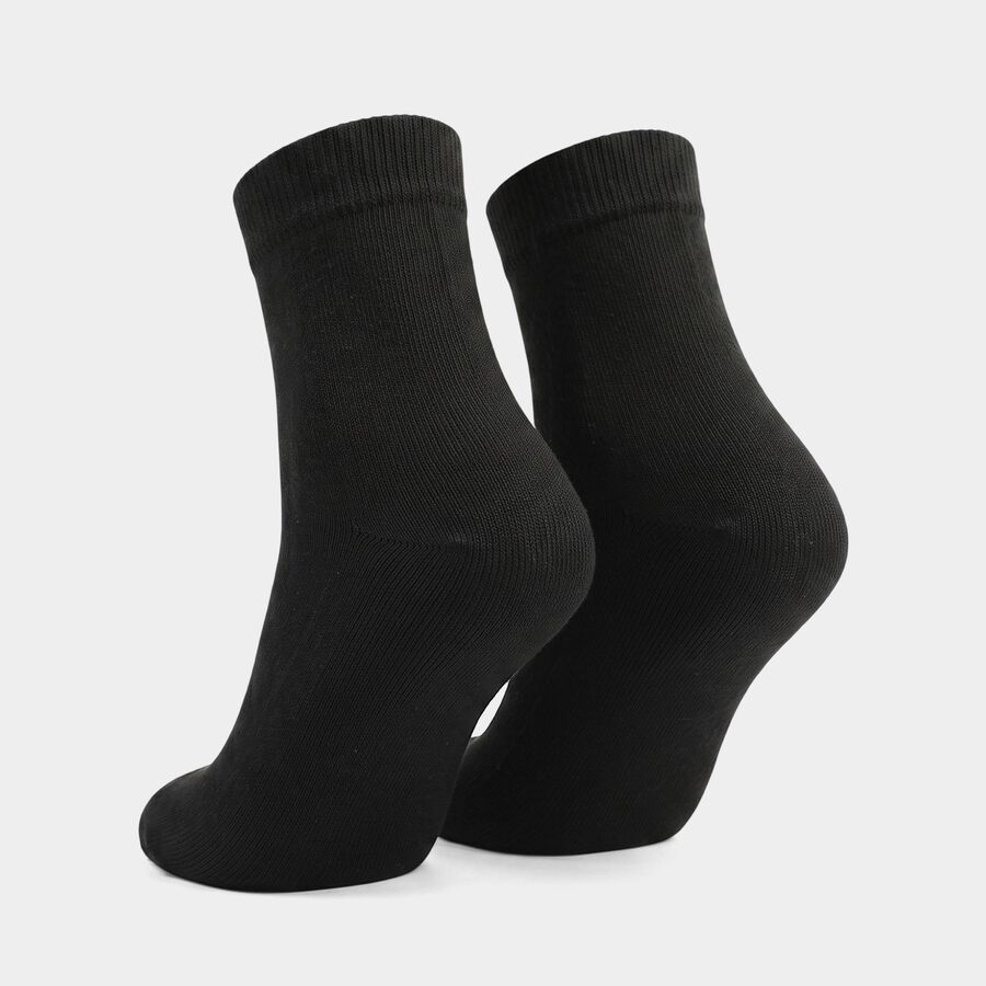 Boys' Black Regular Fit Solid Pack of 1 Socks, Black, large