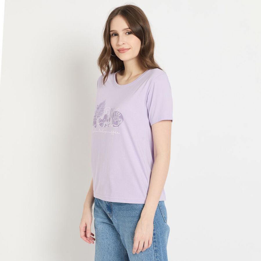 Ladies' Round Neck T-Shirt, Lilac, large image number null