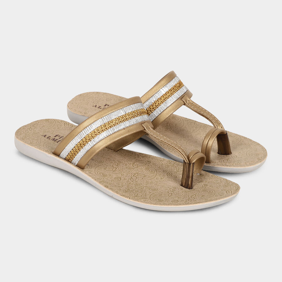 Ladies' Sandal, गोल्डन, large image number null