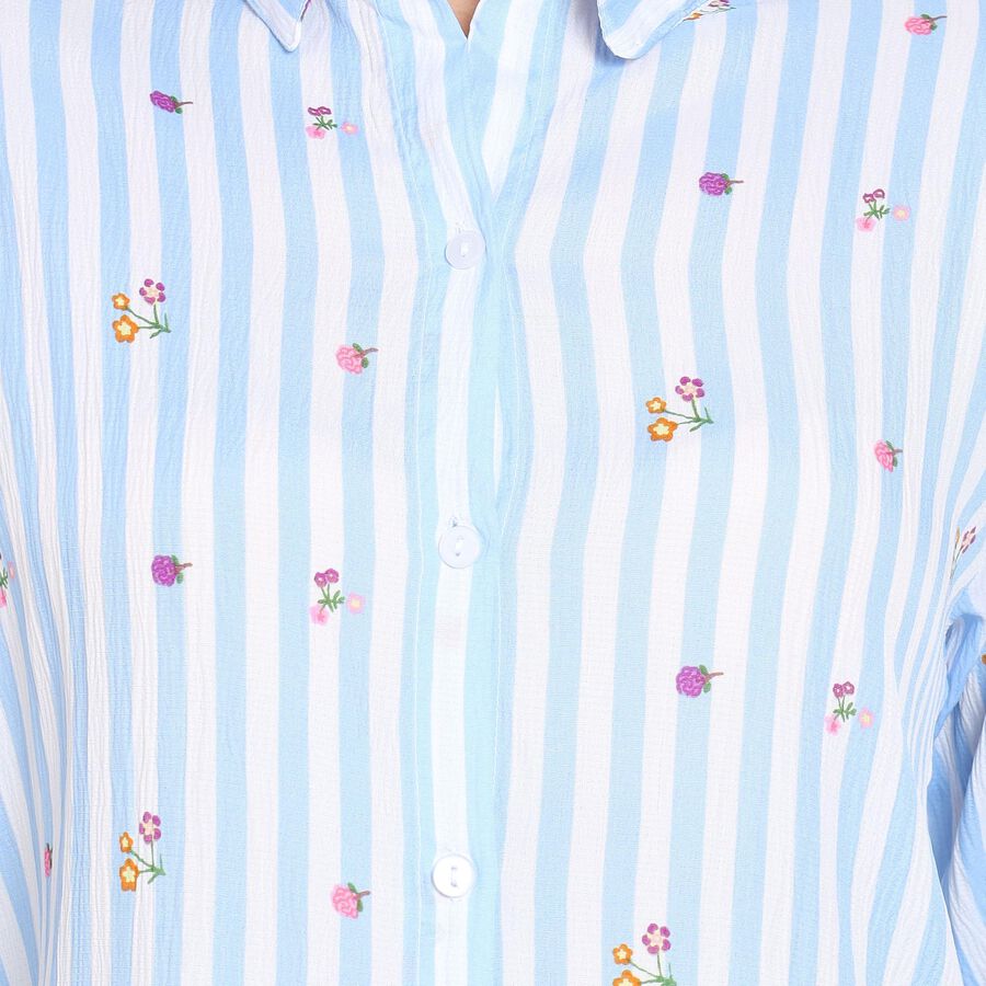 Ladies'  Stripes Shirt, Light Blue, large image number null