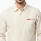 Men White Long Sleeve Collar Regular Fit Casual Shirt, सफ़ेद, small