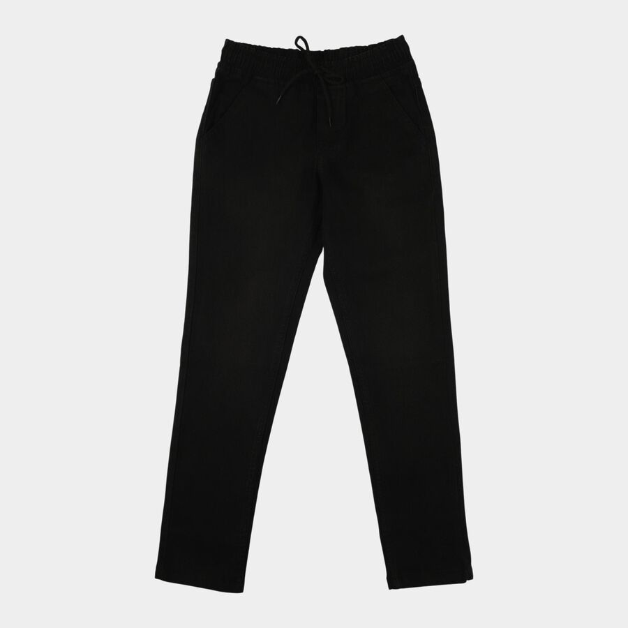 Boys Black Regular Fit Classic Jeans, काला, large