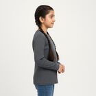 Girls Muted Charcoal Blue Round Neck Thermal, Melange Blue, small image number null