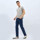 Men's Deep Steel Blue Straight Fit Classic Jeans, मध्यम नीला, small image number null