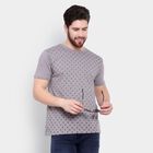 Cotton Solid Round Neck T-Shirt, Dark Grey, small image number null