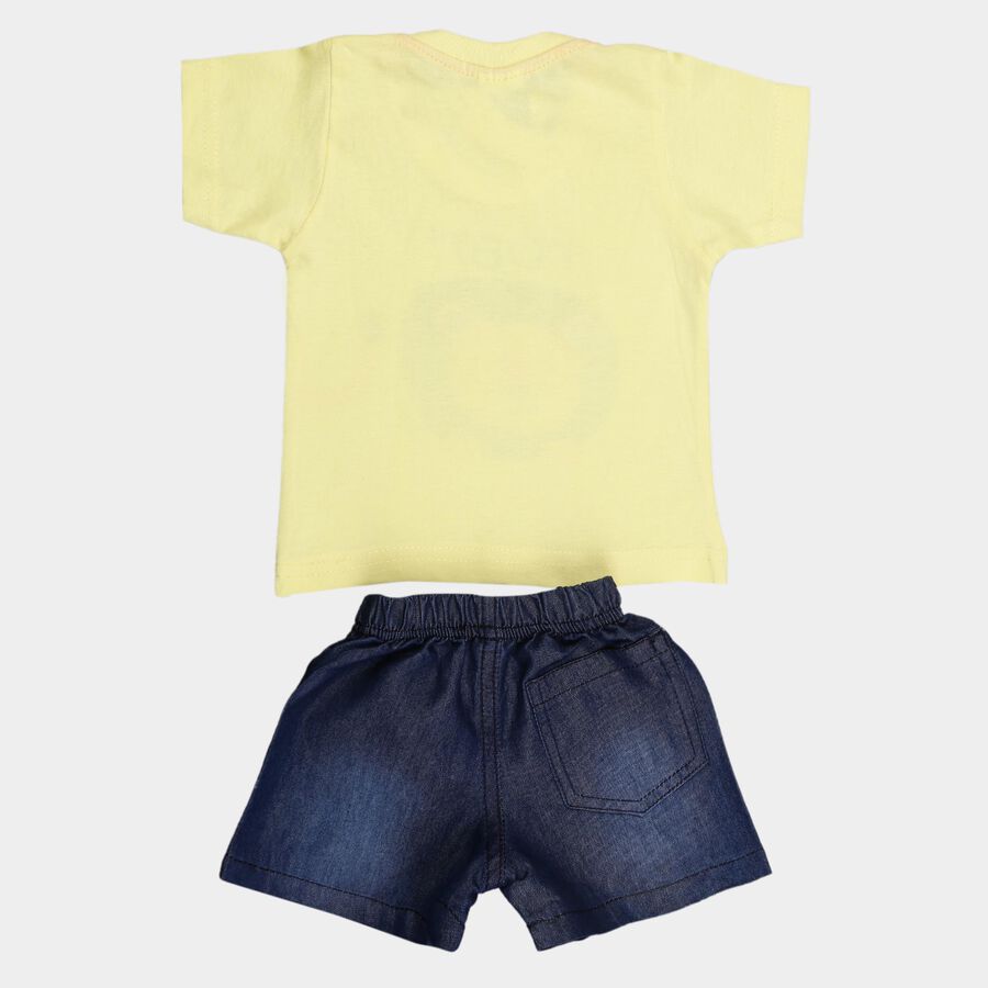 Infants Cotton Round Neck Baba Suit, Yellow, large image number null