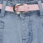 Girls' Light Blue Wide-Leg Cargo Style Jeans, Light Blue, small image number null