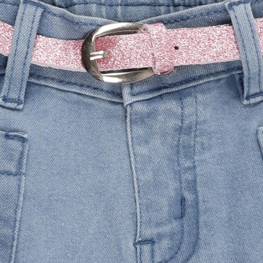 Girls' Light Blue Wide-Leg Cargo Style Jeans, Light Blue, large image number null