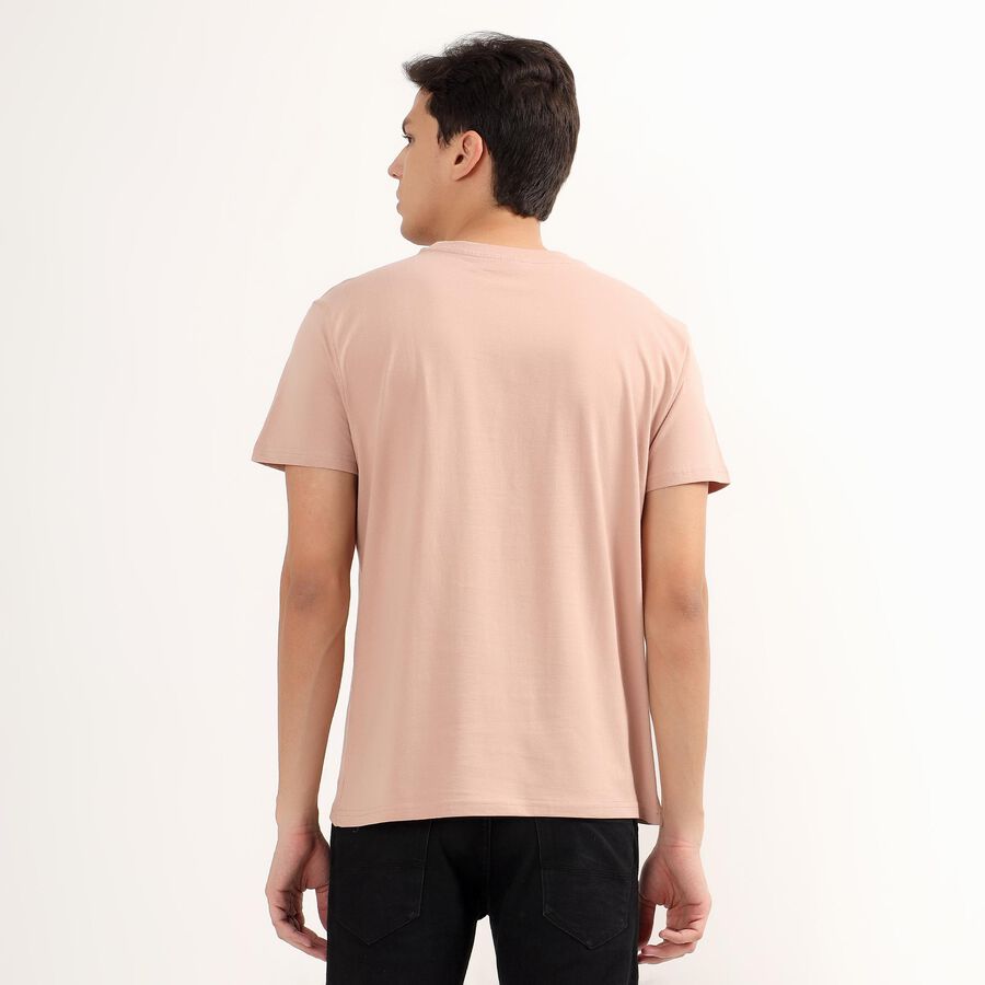 Men's 100% Cotton Round Neck Half Sleeves T-Shirt , Light Pink, large image number null