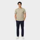 Men's Green Round Neck Regular T-Shirt, हल्का हरा, small